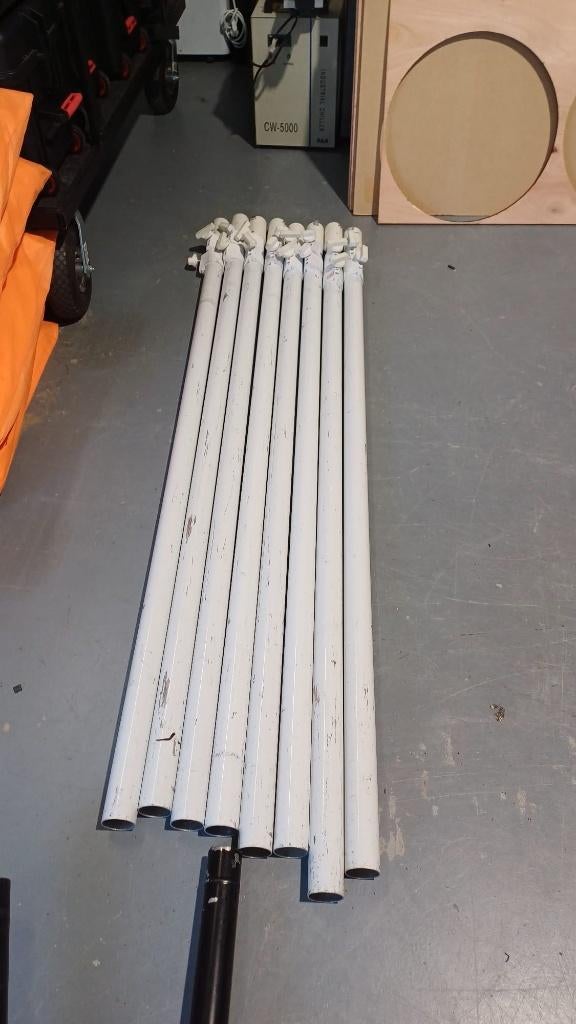 Wentex Pipe & Drape staander Wit hoogte 4 meter, Ophalen, Gebruikt, Overige typen
