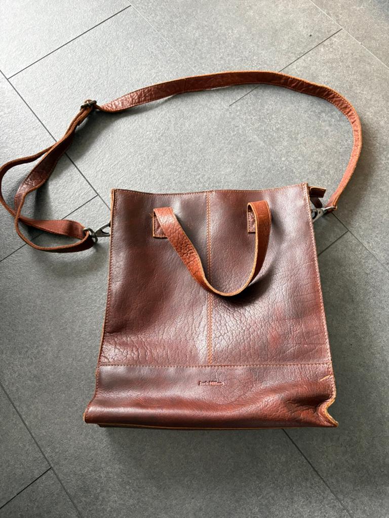 Jack Milles tas bruin, leer, Ophalen, Zo goed als nieuw, Bruin, Schoudertasje