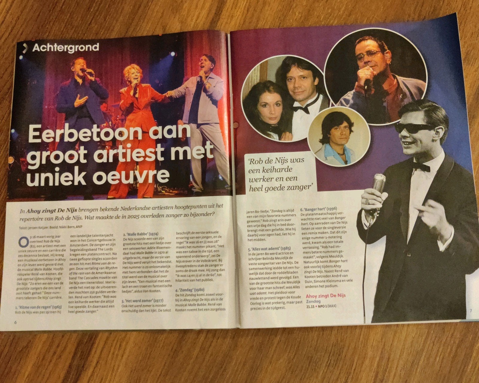 Eerbetoon aan Rob de Nijs -Ahoy zingt De Nijs- Artikel, Ophalen of Verzenden, 1980 tot heden, Knipsel(s)