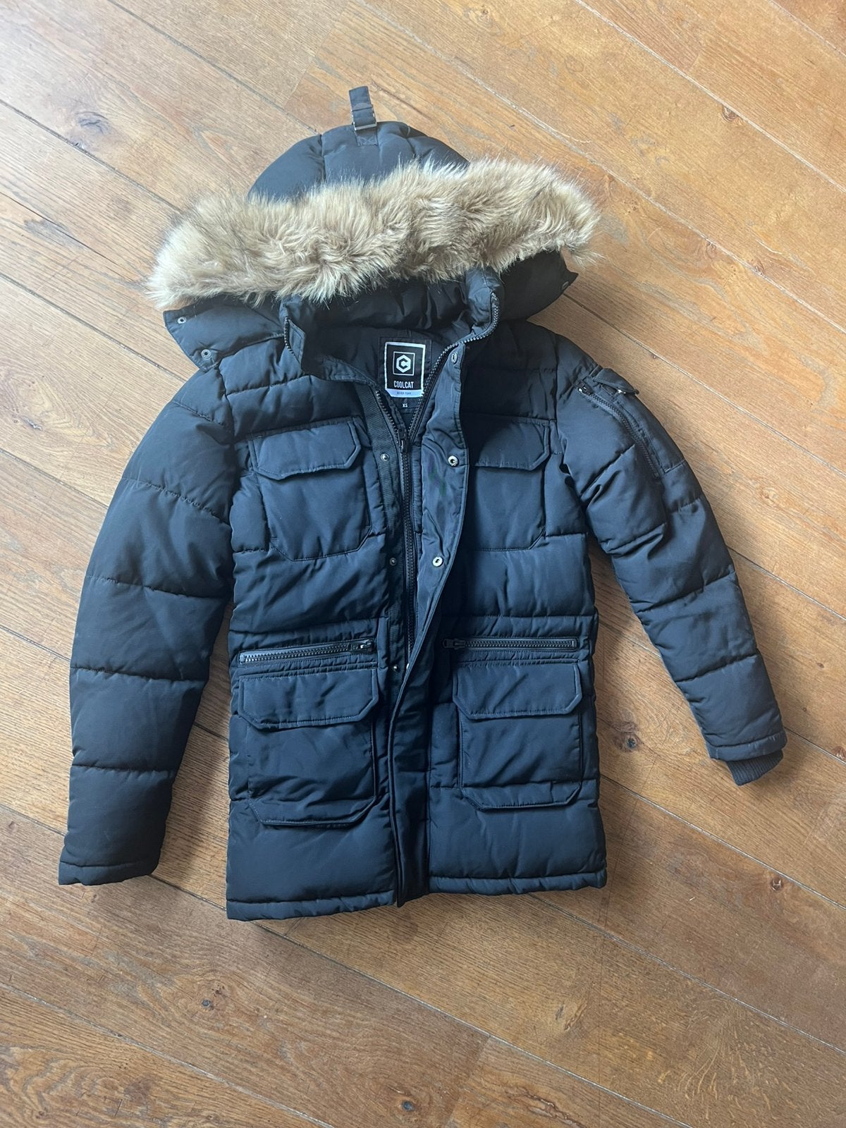 ZGAN Winterjas zwart van Coolcat maat xs, Ophalen of Verzenden, Zo goed als nieuw, Maat 46 (S) of kleiner, Zwart