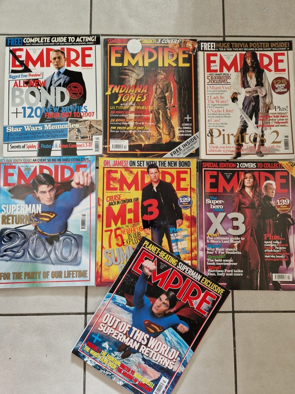 10 x 2006 empire movie magazine superman jack sparrow, Ophalen of Verzenden, Muziek, Film of Tv