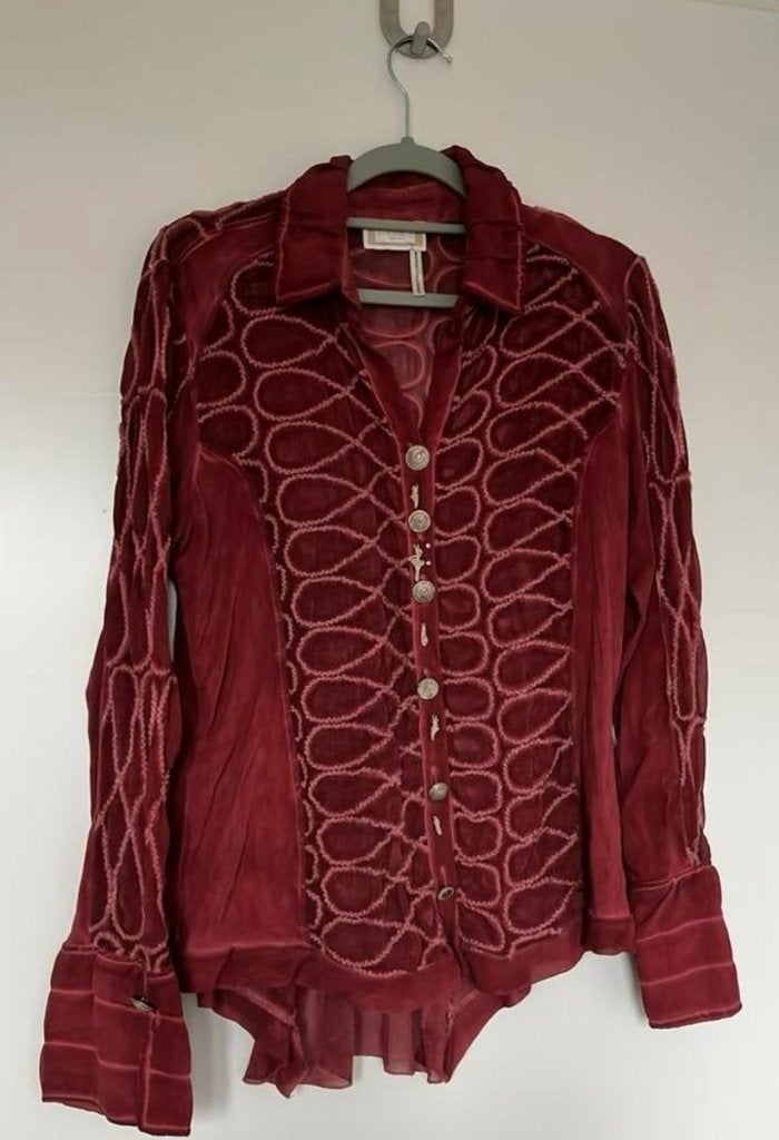 Elisa Cavaletti Prachtige blouse in  warmrood maat M, Verzenden, Zo goed als nieuw