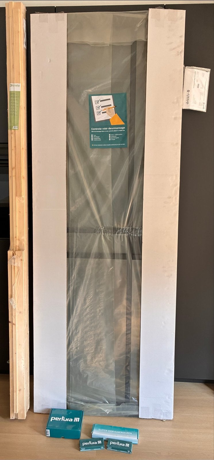 Pertura binnendeur nieuw incl. beslag, kozijn en scharnieren, Ophalen, 80 tot 100 cm, 215 cm of meer, Binnendeur