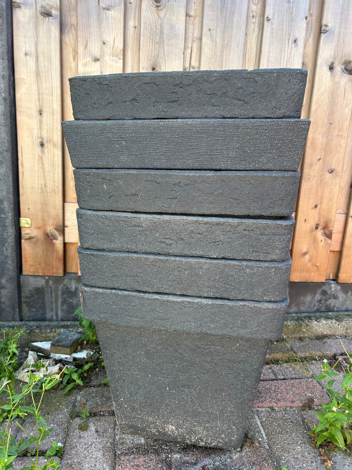 6 grote plantenbakken antraciet, Ophalen, Kunststof, Minder dan 60 cm, Vierkant