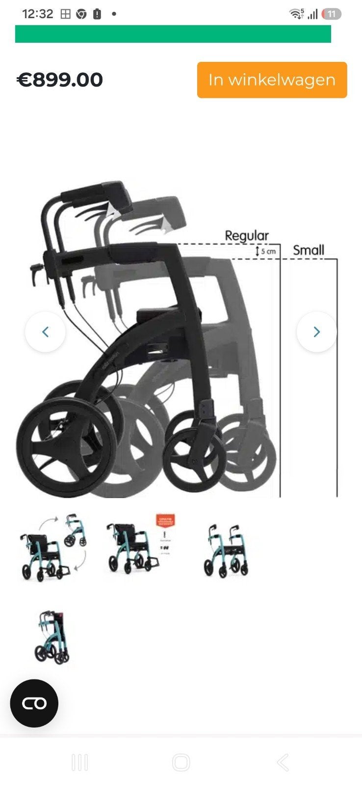 rollz motion  s  of m  3 x rolstoel rollator, Ophalen of Verzenden