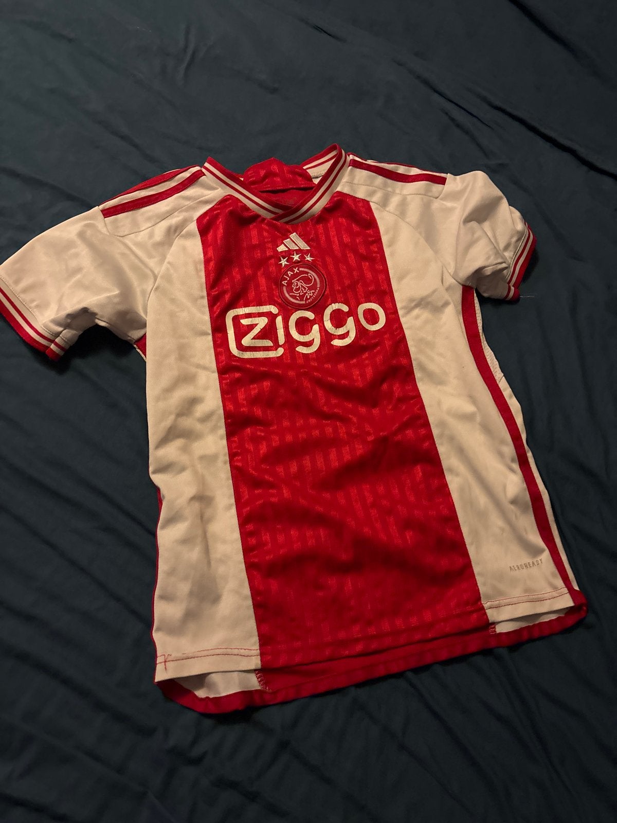 Ajax Thuisshirt Henderson Maat 146/152 - Bedrukking Verslete, Sport en Fitness, Ophalen of Verzenden, Gebruikt, Shirt