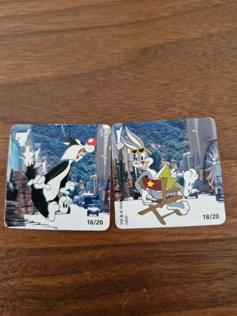7391 Looney Tunes Plaatjes: Sylvester en Bugs Bunny, Ophalen of Verzenden