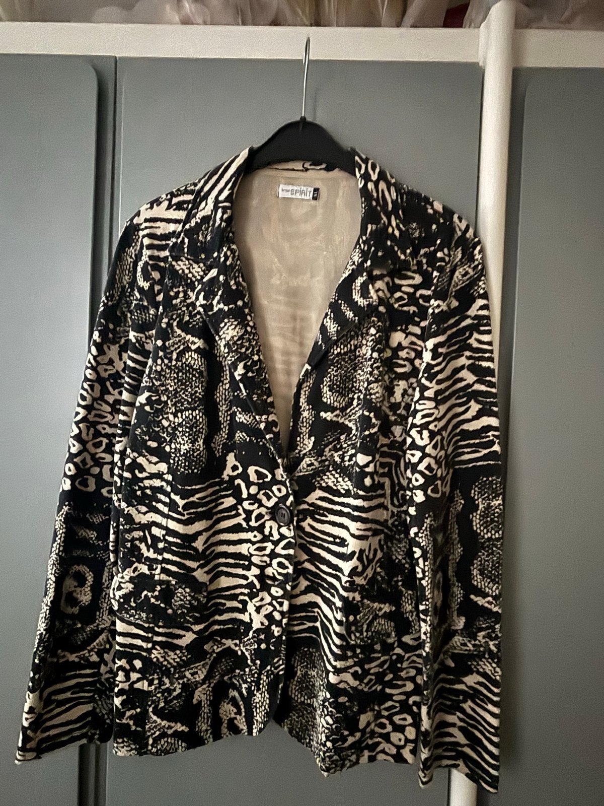True Spirit Jasje/Colbertje met print - Maat XL, Zwart, Maat 46/48 (XL) of groter, Ophalen of Verzenden, Zo goed als nieuw