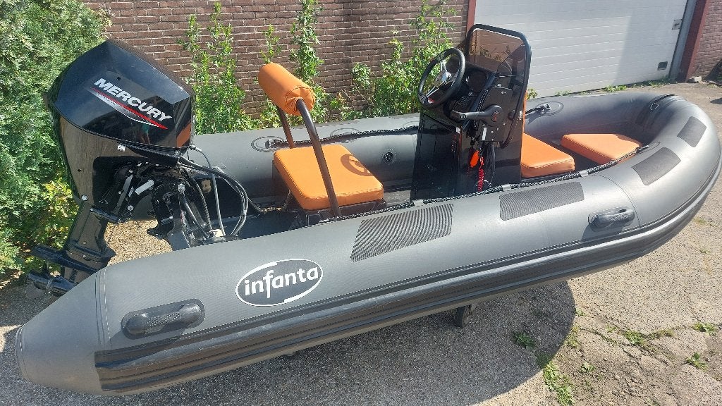 Infanta 3.9 RIB met Mercury 30 pk Viertakt 2023, Watersport en Boten, 4 m, INFANTA, Afdekzeil, Zo goed als nieuw