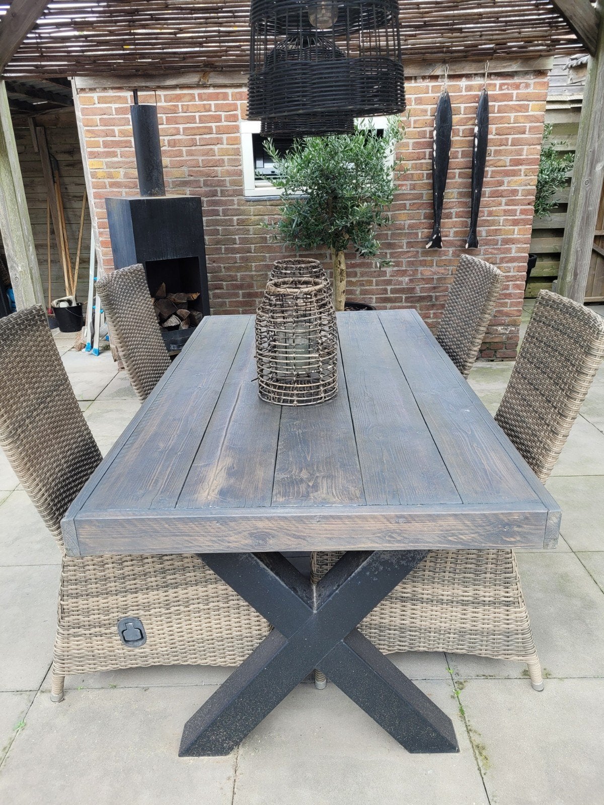 tafel met x poten, Tuin en Terras, Ophalen