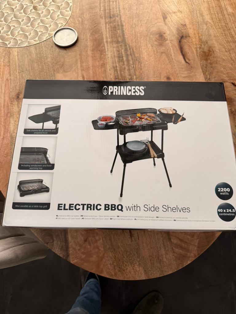 Princess Elektrische BBQ met zijtafels - 2200W (nieuw), Ophalen of Verzenden, Nieuw