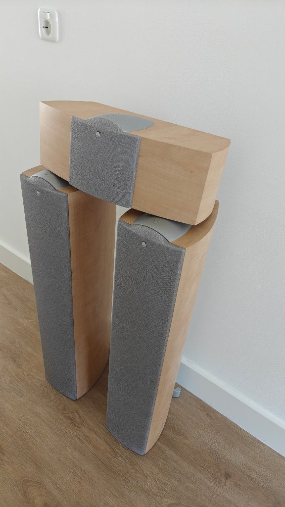 2 KEF Q4 speaker en KEF Q6C center speaker, Audio, Tv en Foto, Luidsprekers, Ophalen, 120 tot 150 watt, Speakerset, Zo goed als nieuw
