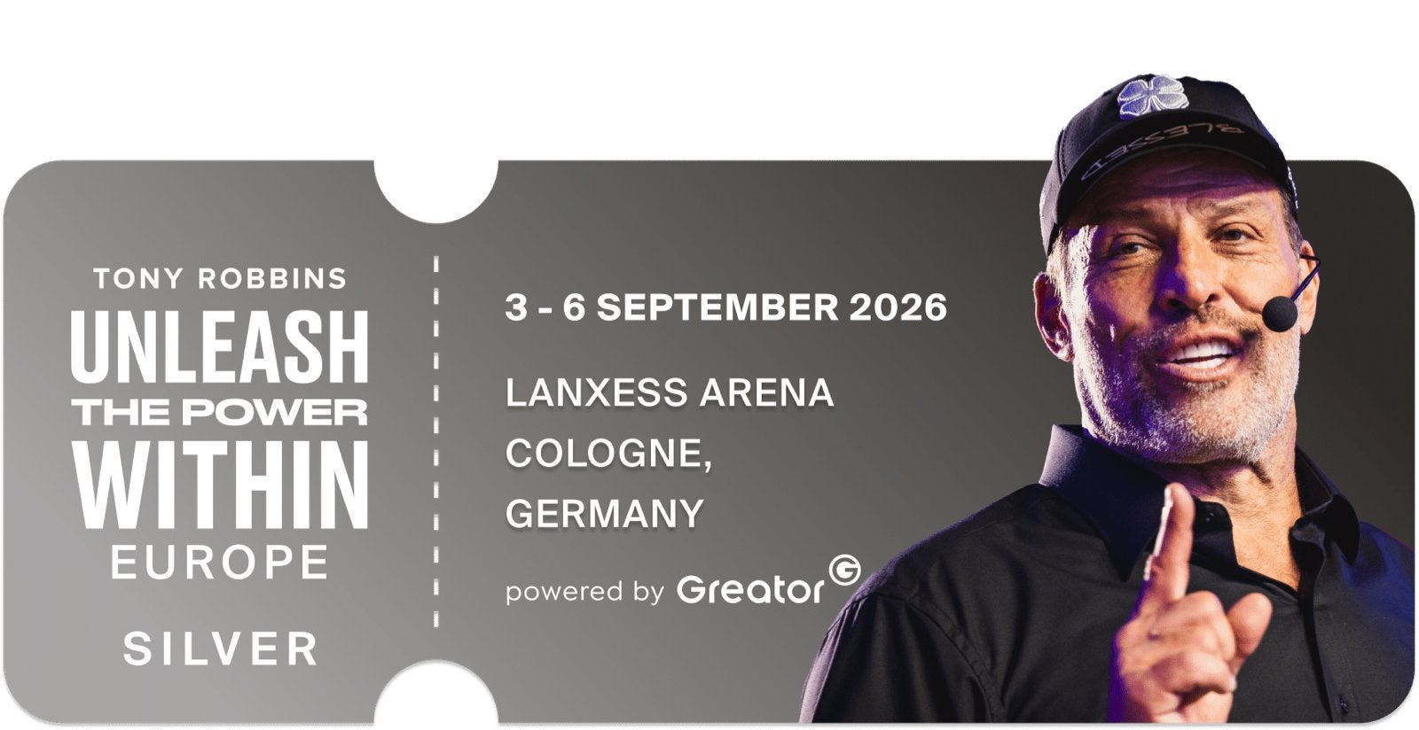 Tony Robbins UPW Keulen – Silver ticket!, Tickets en Kaartjes, Concerten | Overige, Eén persoon, September