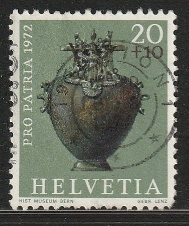 Zwitserland 1972 972 Pro Patria 20c, Gest, Ophalen of Verzenden, Gestempeld