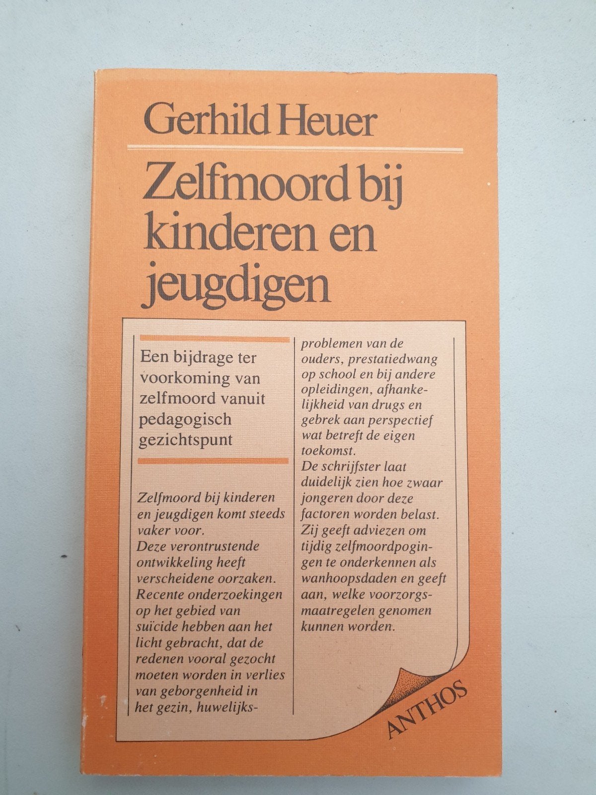 Zelfmoord bij kinderen en jeugdigen - Gerhild Heuer, Boeken, Ophalen of Verzenden, Gelezen, Gerhild Heuer