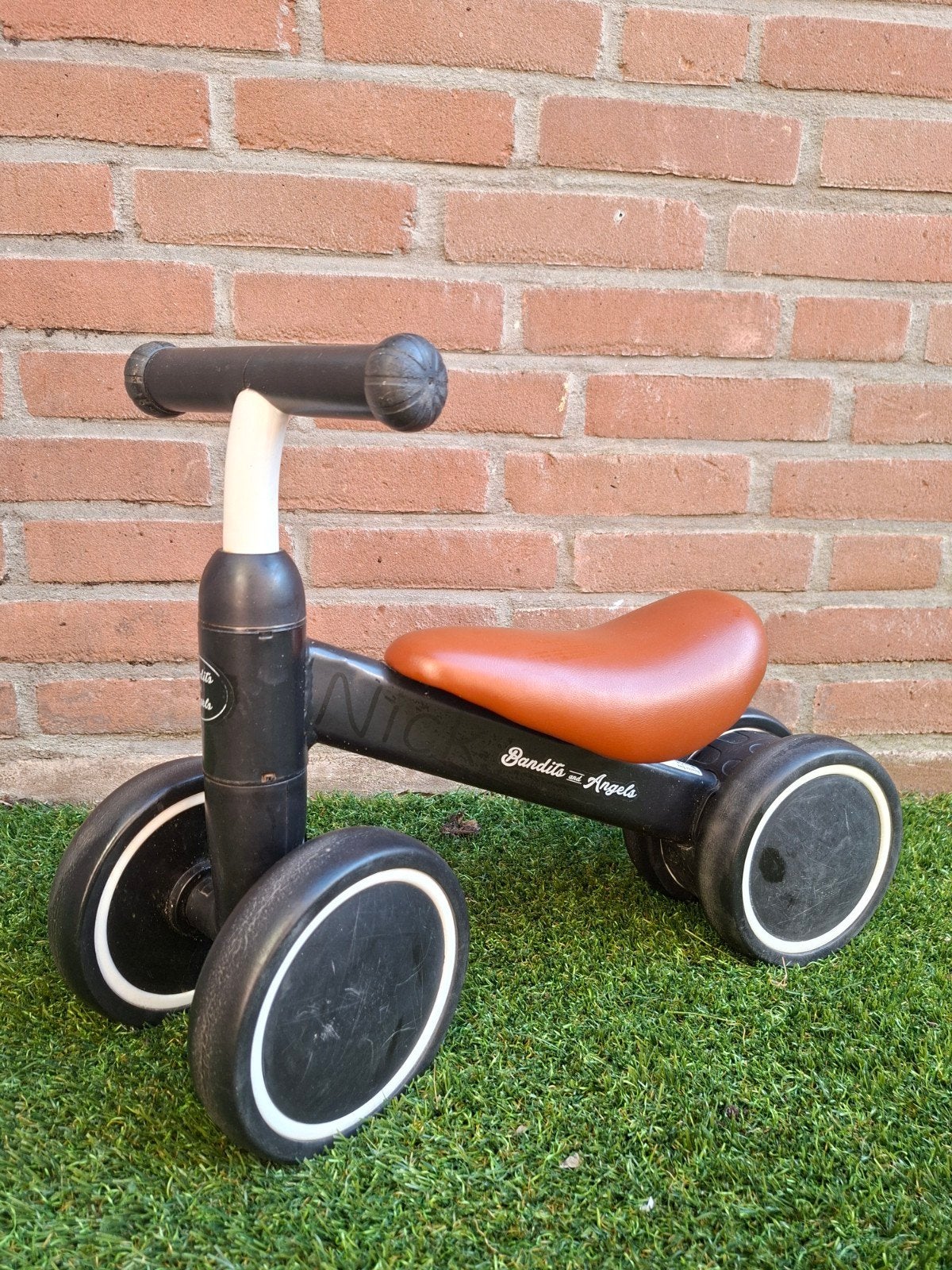 Bandits & Angels loopfietsje - Zwart/Bruin, Ophalen, Gebruikt, Loopfiets