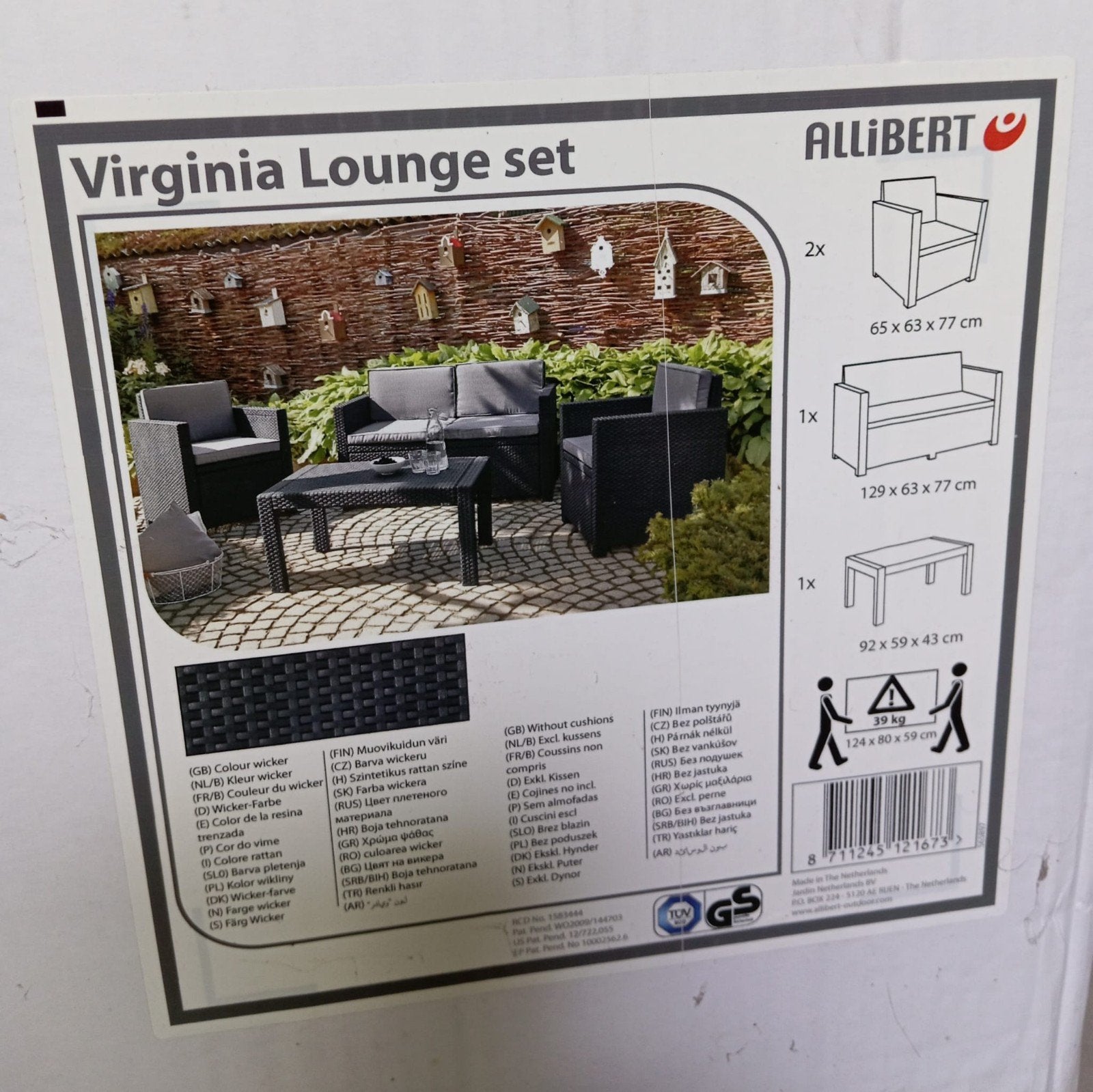 Allibert Virginia Loungeset - Nieuw in doos, Ophalen, 4 zitplaatsen, Kunststof, Nieuw