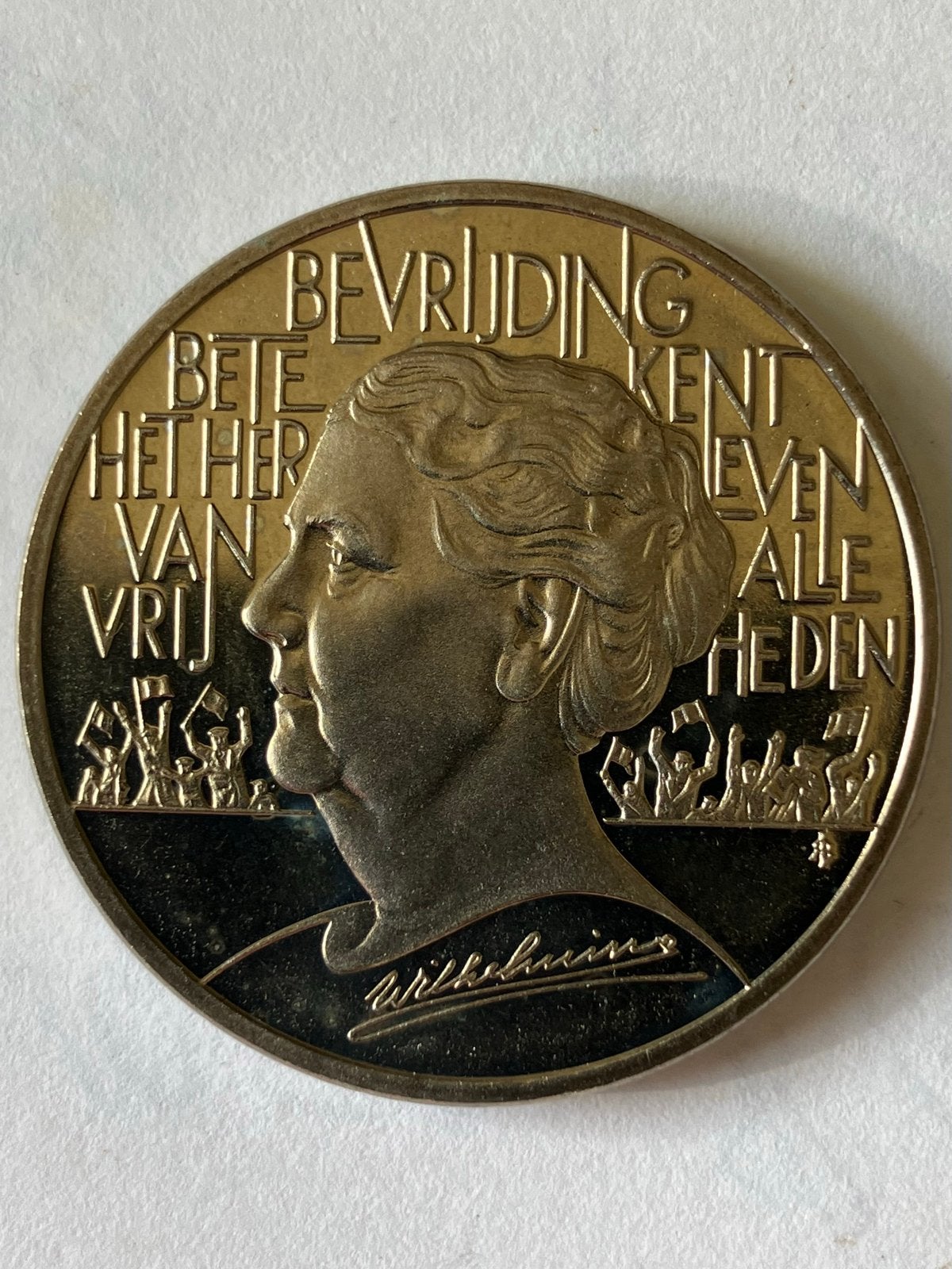 2,5 ECU Koningin Wilhelmina Bevrijding 1995, Postzegels en Munten, Zilver, Koningin Wilhelmina, Losse munt, Overige waardes