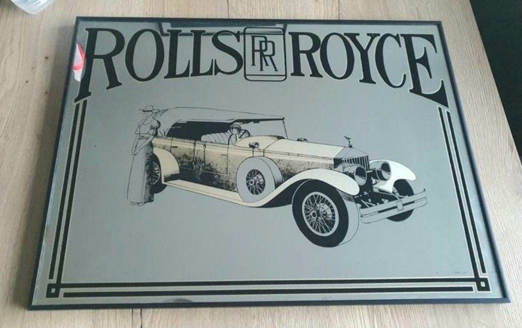 4 vintage Rolls Royce spiegels / afbeeldingen /reclameborden, Ophalen of Verzenden, Gebruikt, Auto's