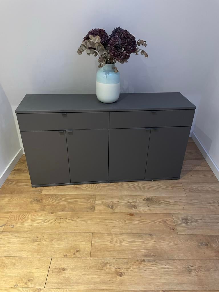 IKEA kast - Donkergrijze opbergkast met lades en deuren, Ophalen, 100 tot 150 cm, Zo goed als nieuw, Met lade(s)