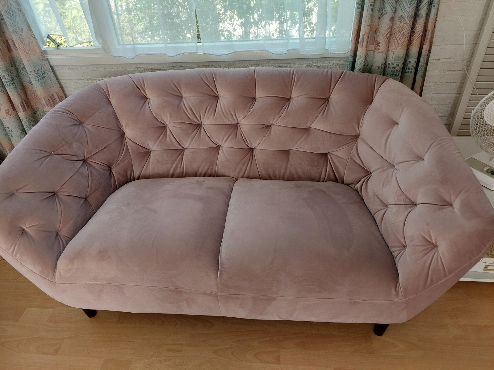 Bank met 2 fauteuils oud rose, Huis en Inrichting, Banken | Bankstellen, Ophalen, Gebruikt, 150 tot 200 cm, 75 tot 100 cm