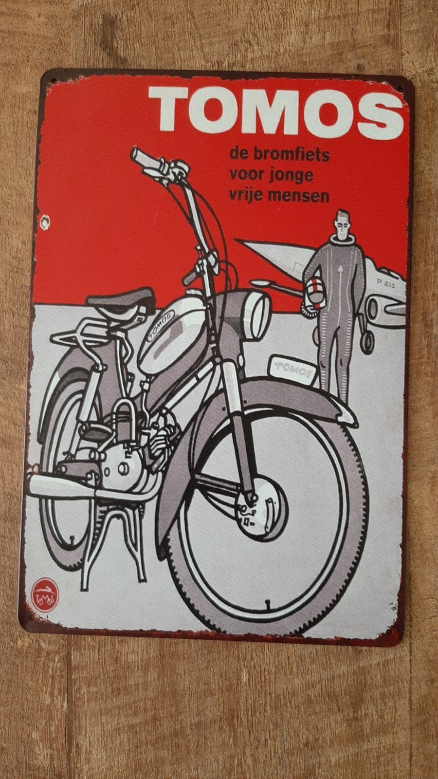 TOMOS blikkenbord, Ophalen of Verzenden, Nieuw, Reclamebord