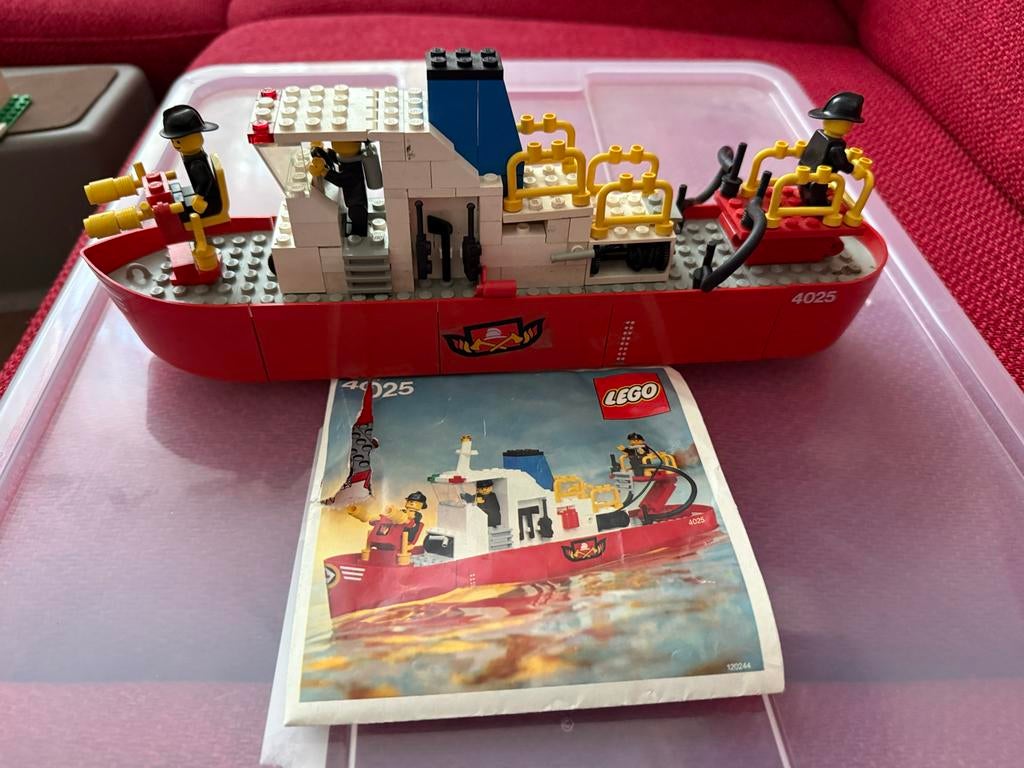 Lego 4025 Brandweerboot met instructieboekje, Kinderen en Baby's, Speelgoed | Duplo en Lego, Ophalen, Gebruikt, Complete set, Lego