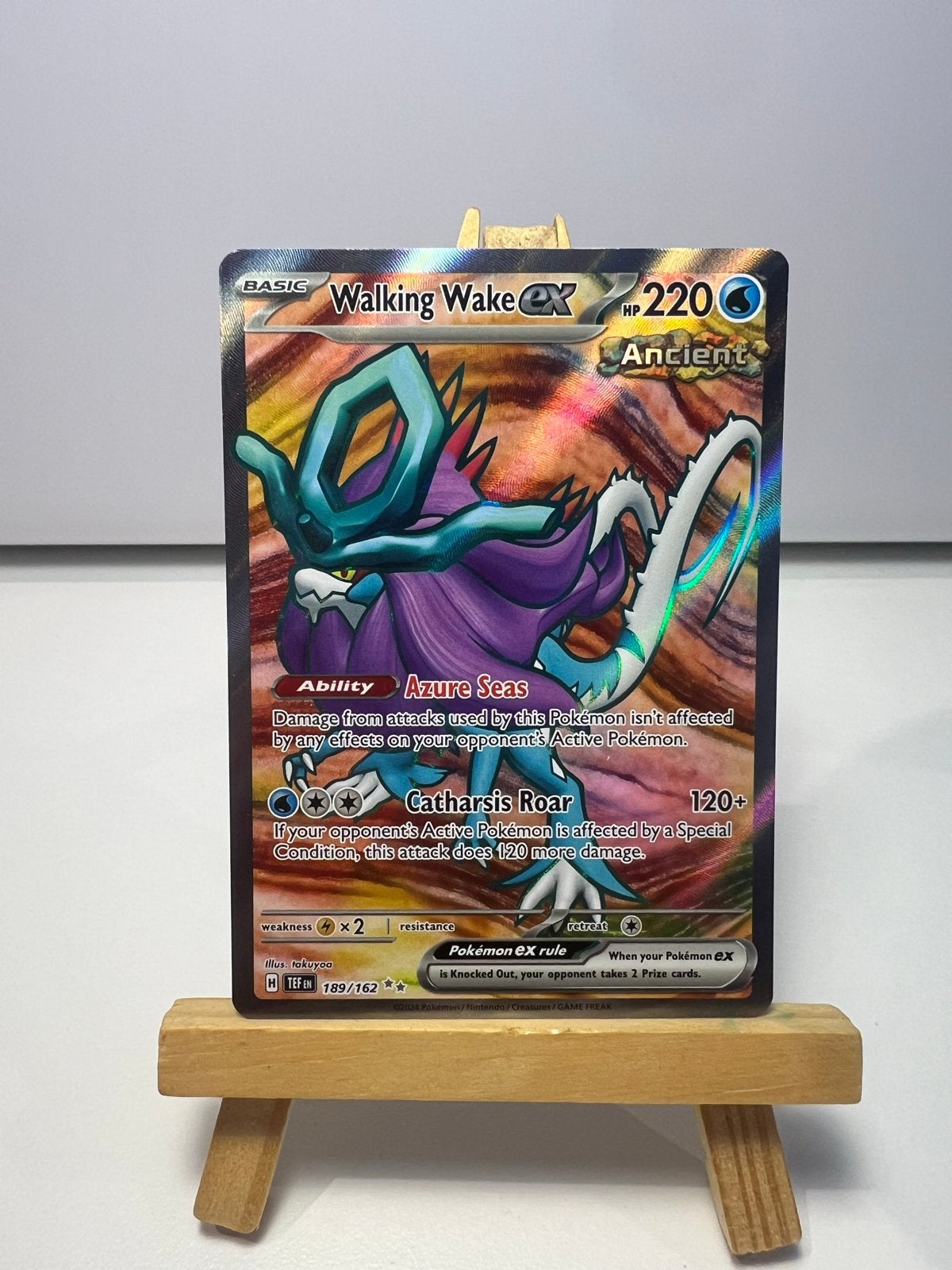 Walking Wake ex 189/162 - Paradox Rift Pokémon kaart, Ophalen of Verzenden, Zo goed als nieuw, Losse kaart, Foil