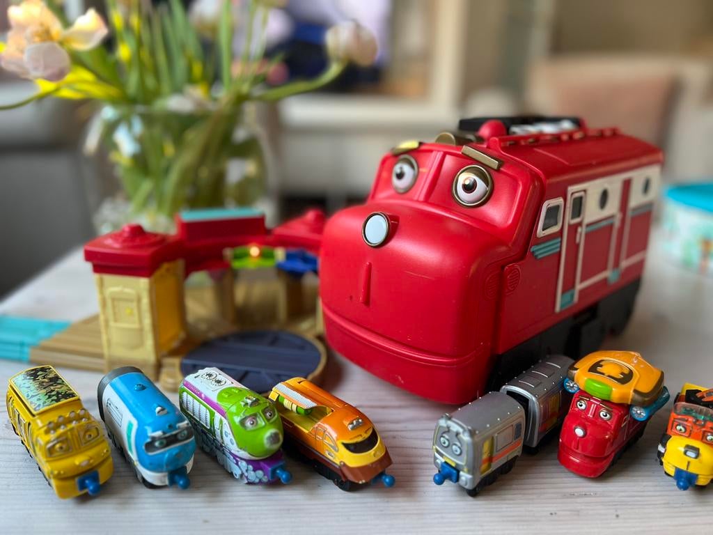 Grote Chuggington Treinset met Wilson Opbergkoffer, Ophalen of Verzenden, Gebruikt