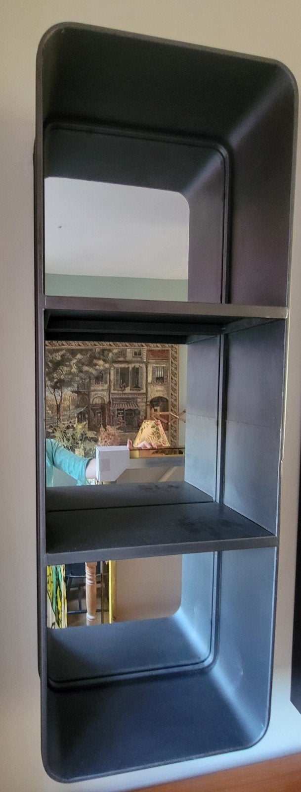 Metalen (spiegel)wandkast, Huis en Inrichting, Ophalen, Met plank(en), Minder dan 50 cm, 100 tot 150 cm