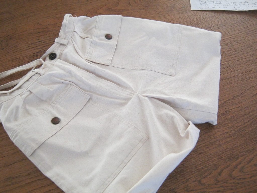 Korte broek XXS katoen/linnen, Kort, Beige, Ophalen of Verzenden, Zo goed als nieuw