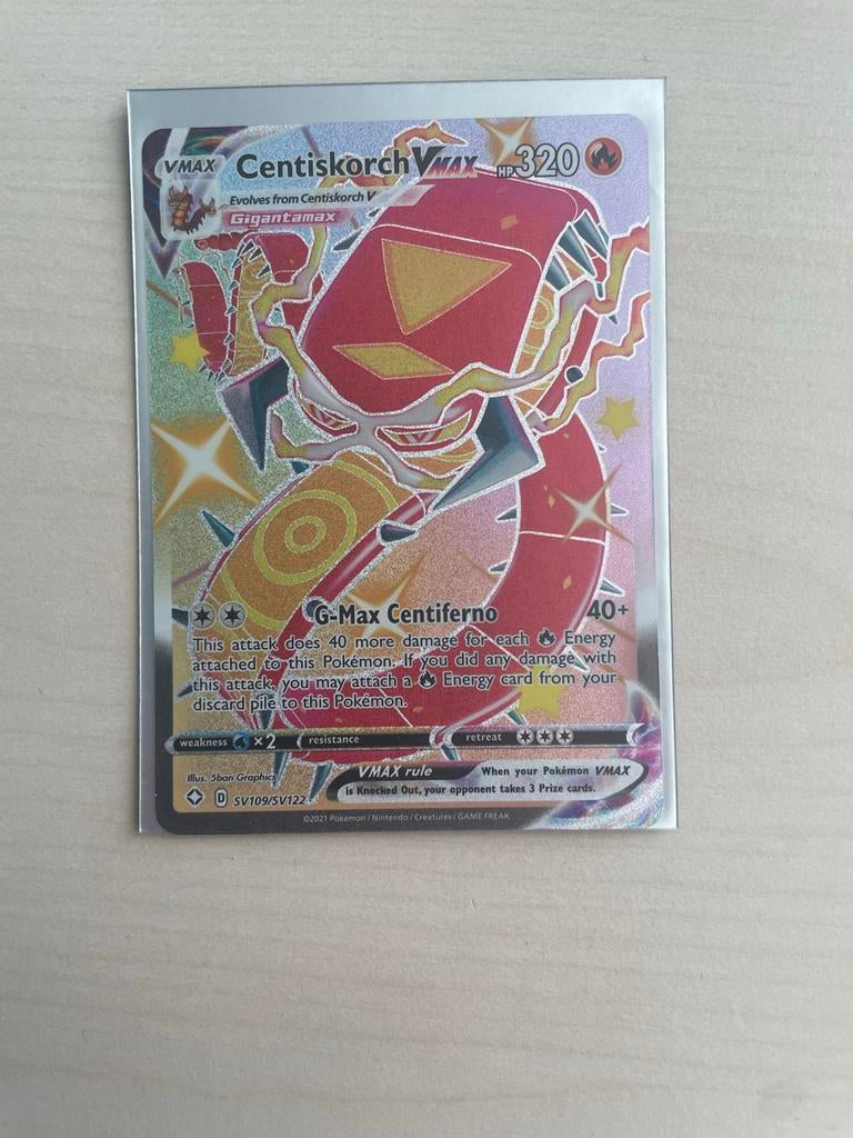Centiskorch VMAX SV109/SV122 Pokémon Kaart, Ophalen of Verzenden, Zo goed als nieuw, Losse kaart, Foil