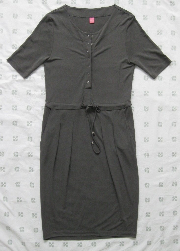 Kyra & Ko grijze jurk, korte mouw, travelstof, mt M madelief, Kleding | Dames, Maat 38/40 (M), Ophalen of Verzenden, Zo goed als nieuw