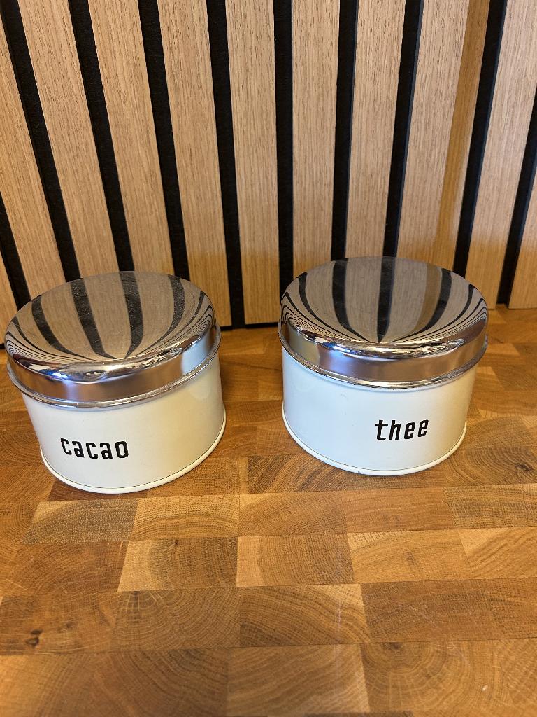 2 brabantia blikken thee en cacao, Verzamelen, Blikken, Ophalen of Verzenden, Gebruikt, Thee, Overige merken