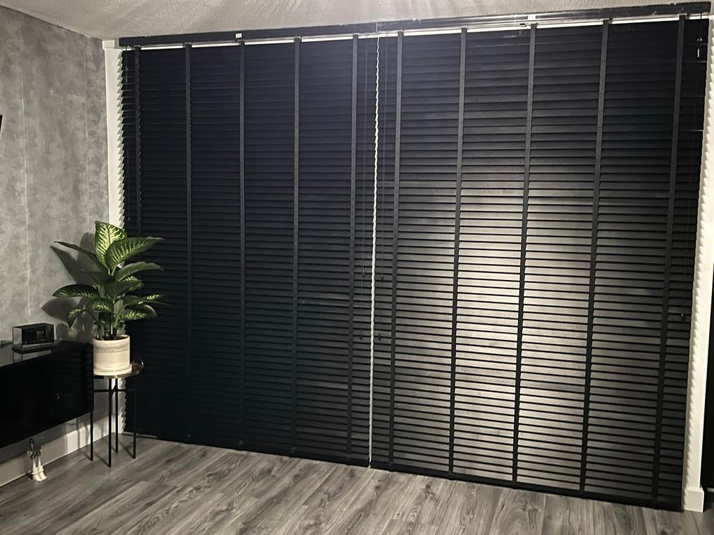 Zwarte Jaloezieën - 2delig/ 1700mm Breedte x 2650mm Hoogte