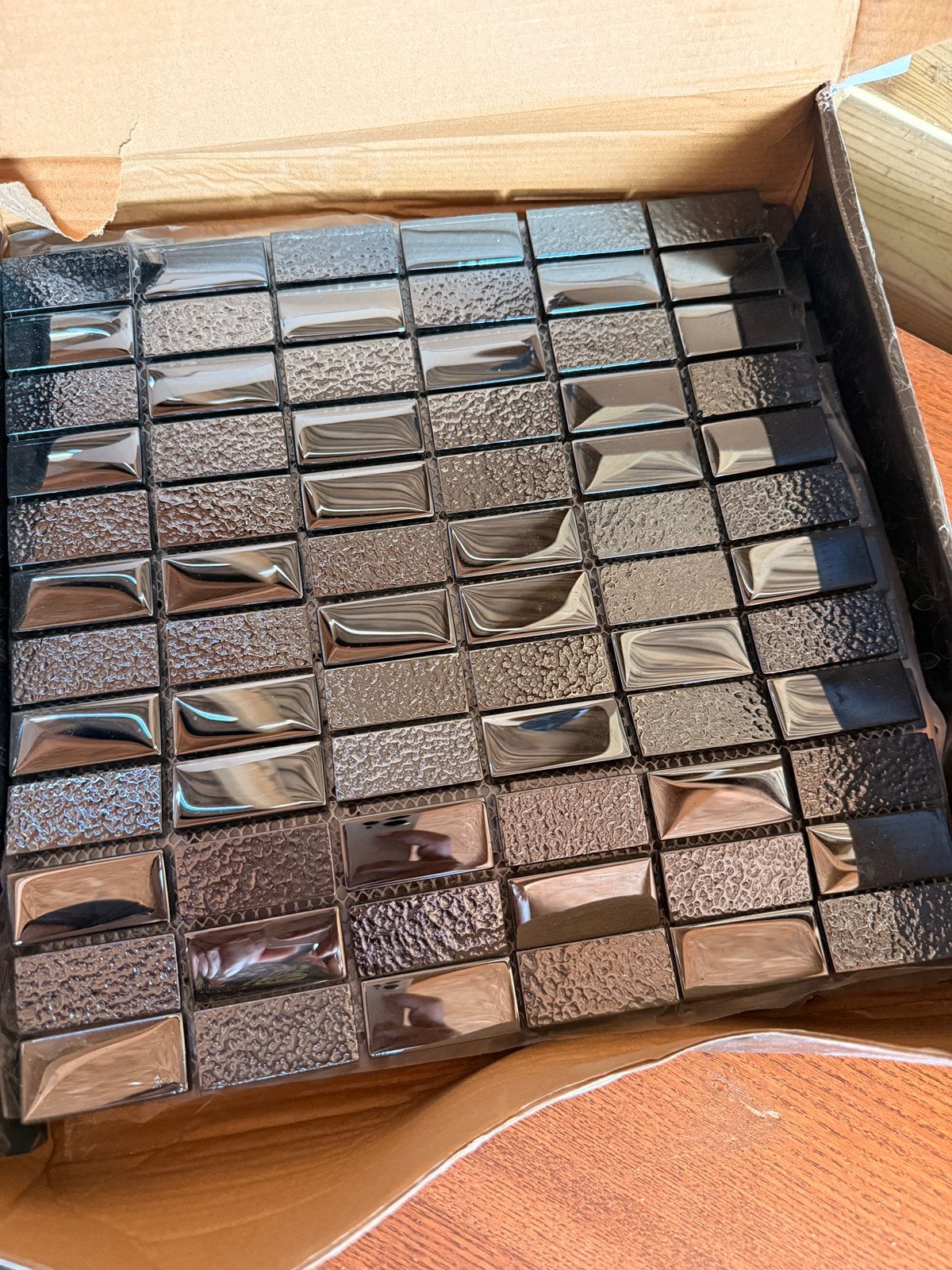 Glazen mozaïektegels - Glass decorative tiles 4 pcs(30 x 30), Ophalen, Overige materialen, Wandtegels, Nieuw