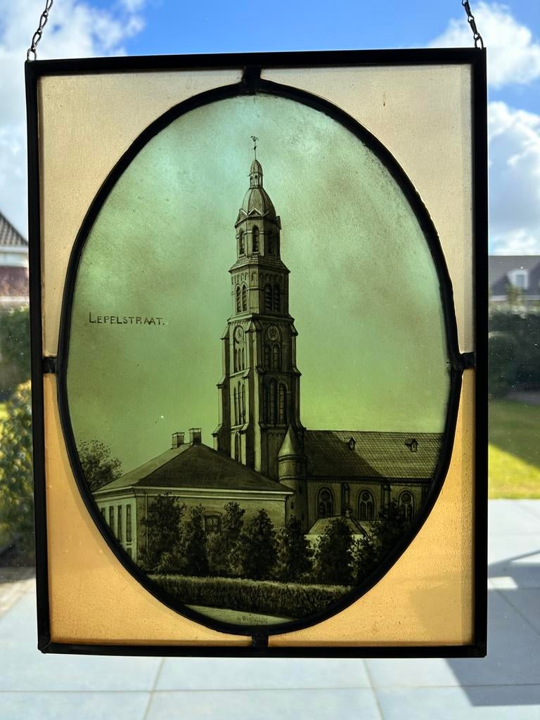Glas in lood kerk Lepelstraat, Antiek en Kunst, Ophalen
