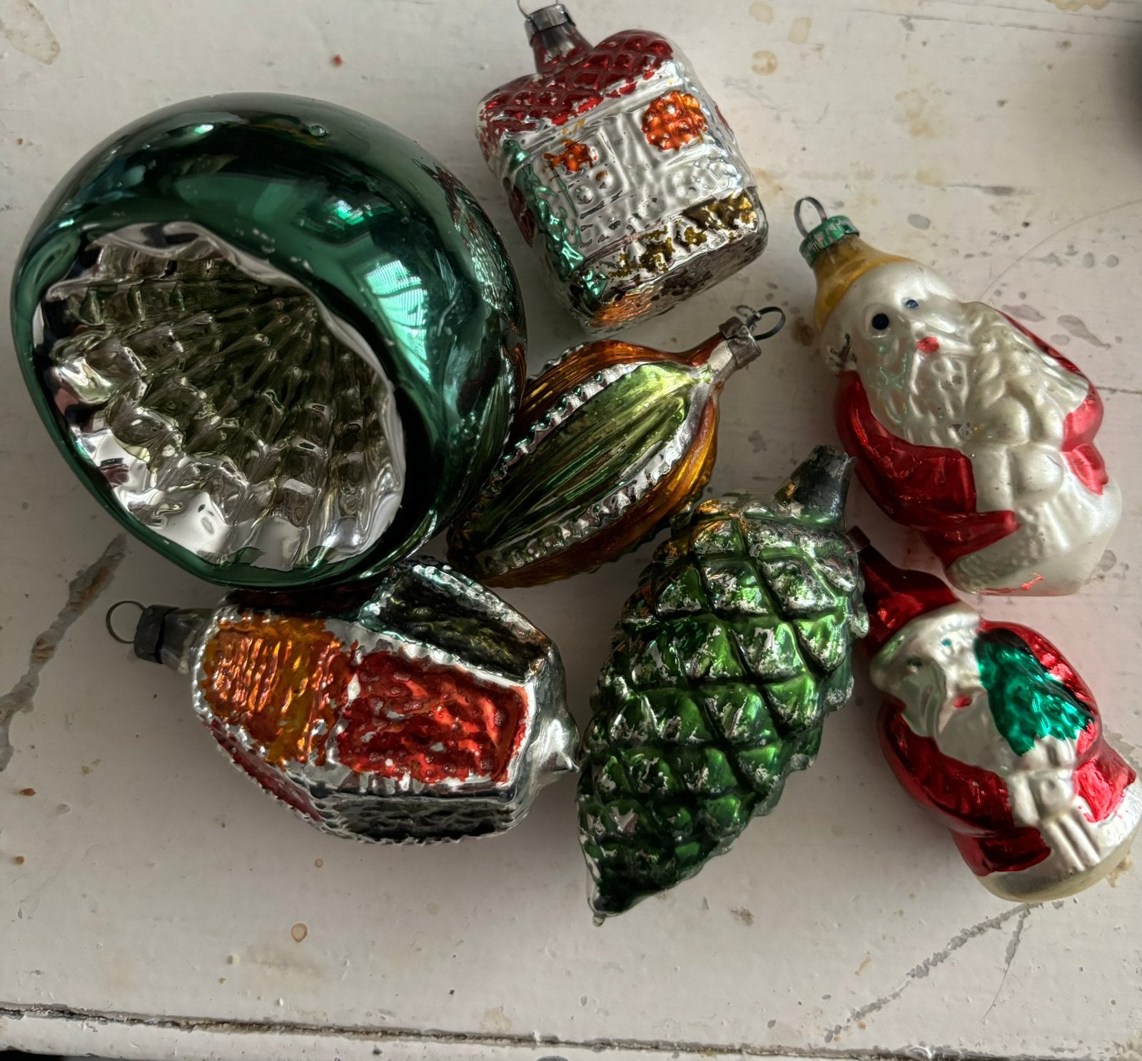 Oude kerstballen van glas, Diversen, Kerst, Ophalen of Verzenden, Gebruikt