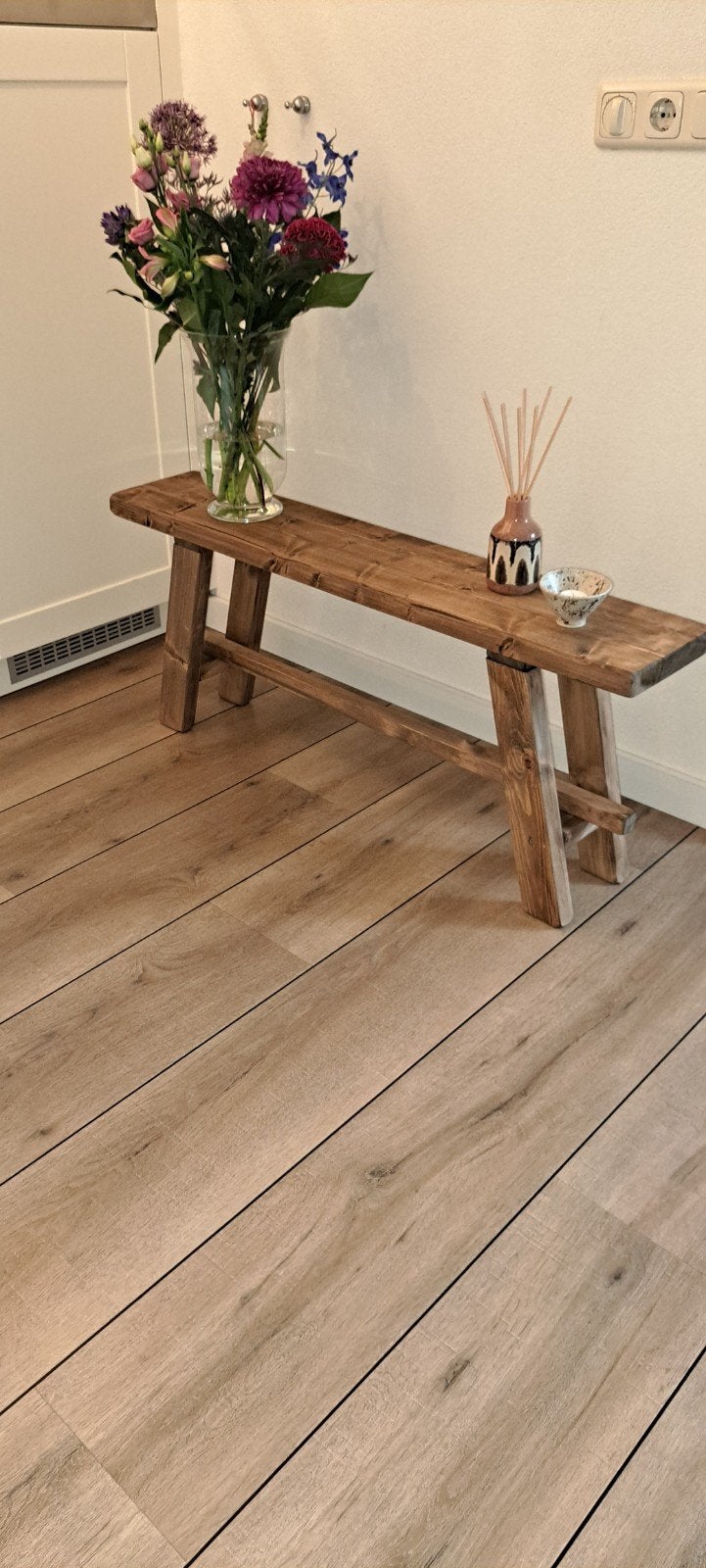 Decoratie bankje, Huis en Inrichting, Tafels | Sidetables, Ophalen, 100 tot 150 cm, Nieuw, 25 tot 50 cm