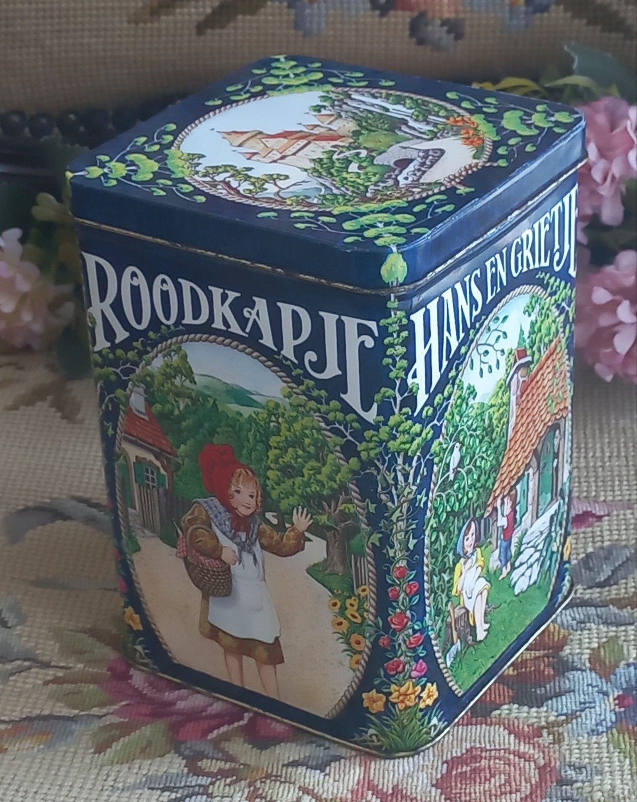 Mooi brocant blik met sprookjes afbeeldingen, o.a Roodkapje, Ophalen of Verzenden, Gebruikt, Overige