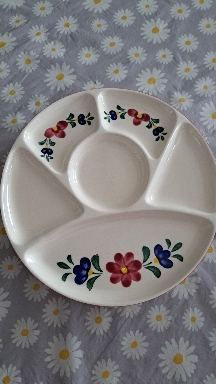 4x Vintage Bouquet Hand Painted serveerbord, Ophalen