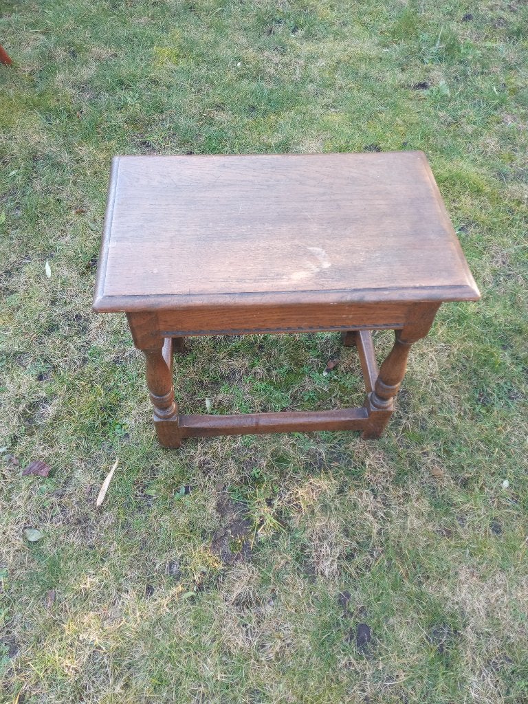 BIJZETTAFEL EIKEN, Minder dan 55 cm, Zo goed als nieuw, Oud Hollands, Rechthoekig