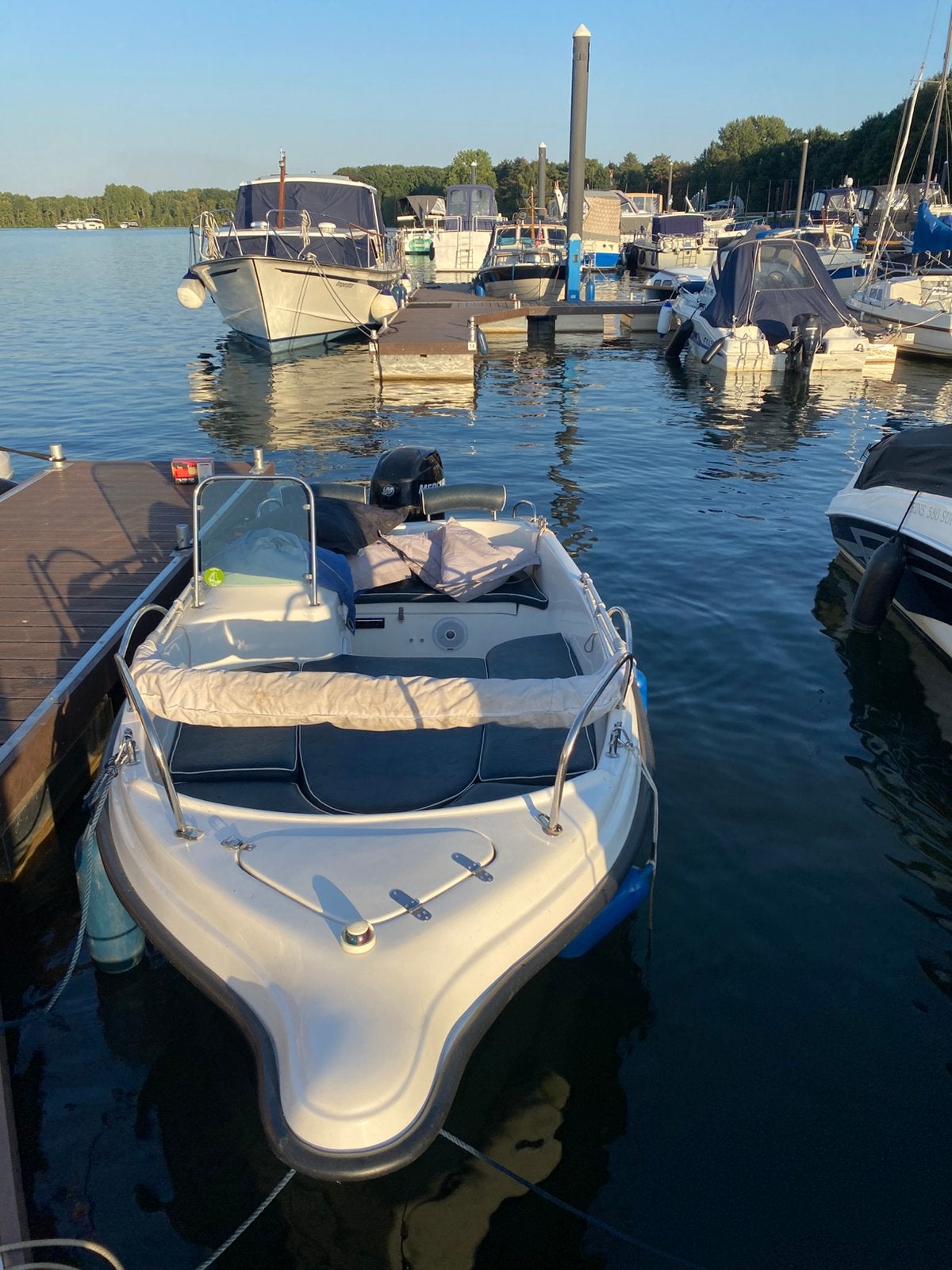 Te koop Nette consoleboot 4,5meter, Watersport en Boten, Vis- en Consoleboten, Ophalen, Zo goed als nieuw, Buitenboordmotor