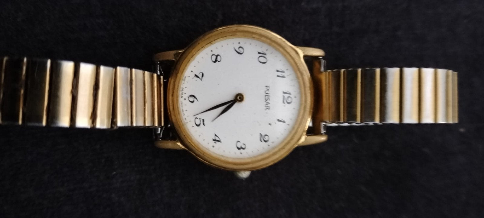 Prachtig vintage Pulsar dameshorloge, goud verguld, Sieraden, Tassen en Uiterlijk, Seiko, Gebruikt, Polshorloge, Ophalen of Verzenden