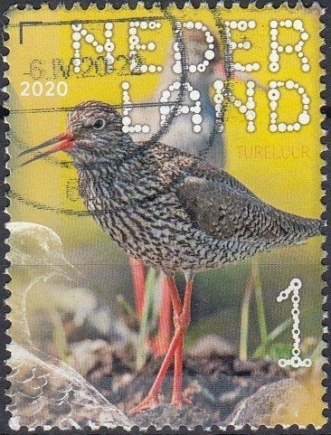Nederland 10.29.2- 2020- Vogels - Tureluur- G, Verzenden, Na 1940, Gestempeld