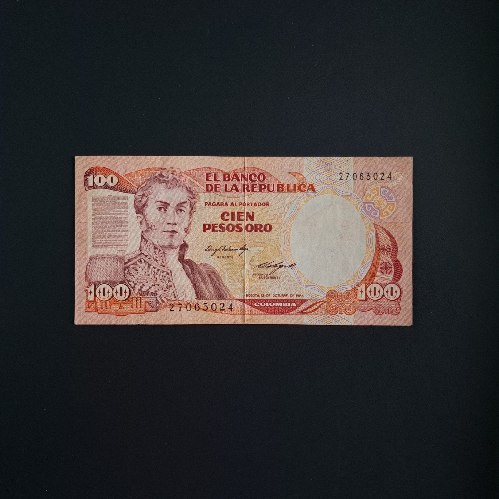 100 peso Colombia #044, Verzenden, Zuid-Amerika, Los biljet