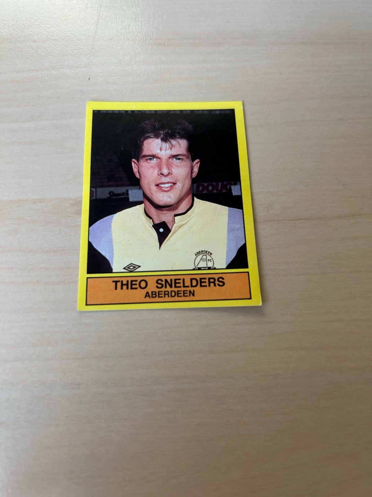 Panini Voetbal 90 Plaatje Theo Snelders Aberdeen #338, Ophalen of Verzenden, Zo goed als nieuw, Sticker