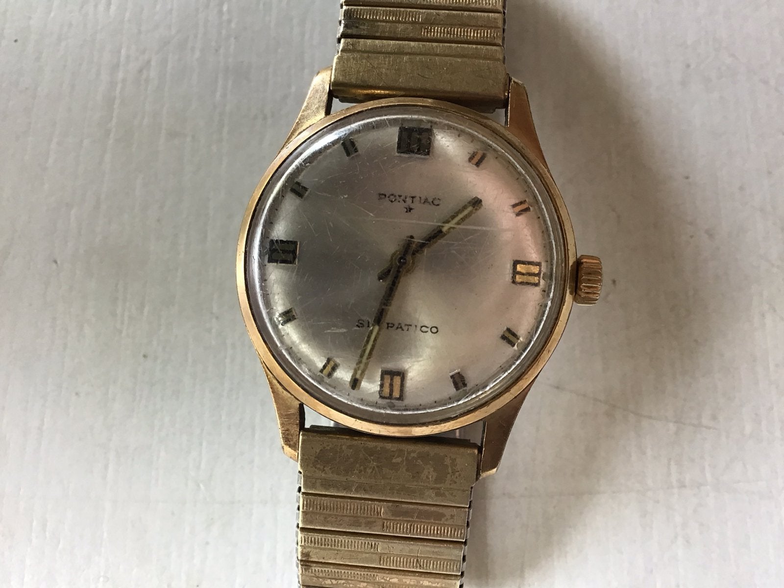 Klassiek Pontiac horloge Simpatico., Staal, Met bandje, Polshorloge, 1930 tot 1960