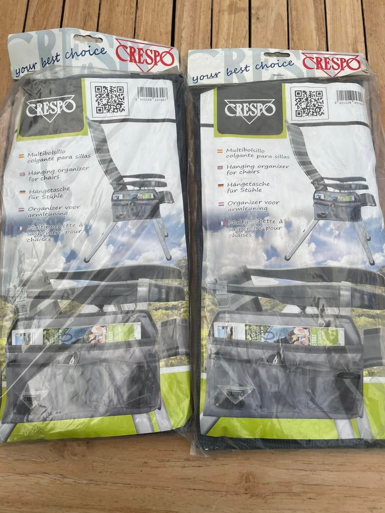 Crespo organizer voor armleuning 2 sts, Ophalen of Verzenden, Nieuw, Campingstoel