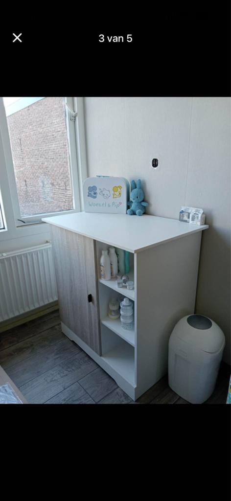 Commode 1 deur 3 vakken - Interbaby Babykamer Rock, 50 tot 70 cm, Ophalen of Verzenden, Zo goed als nieuw, 75 tot 100 cm